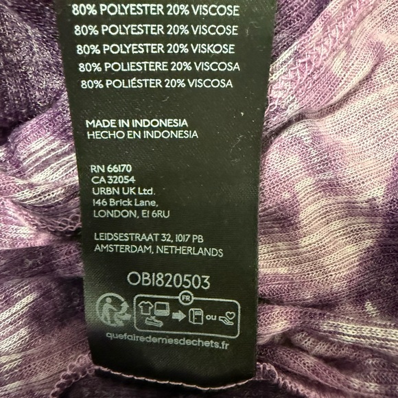 Pilcro/Anthropologie NWT Purple Tye Die Long Sleeve Henley Top Size Large - Picture 7 of 8